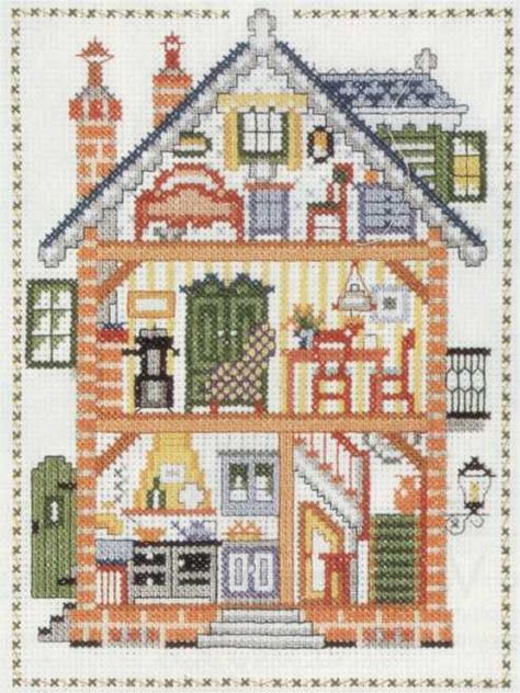 Stitch Doll, Cross Stitch House, Cross Stitch Landscape, Just Cross Stitch, Cross Stitch Needles, Mini Cross Stitch, Cross Stitch Pictures, Beaded Cross Stitch, Modern Cross Stitch Patterns