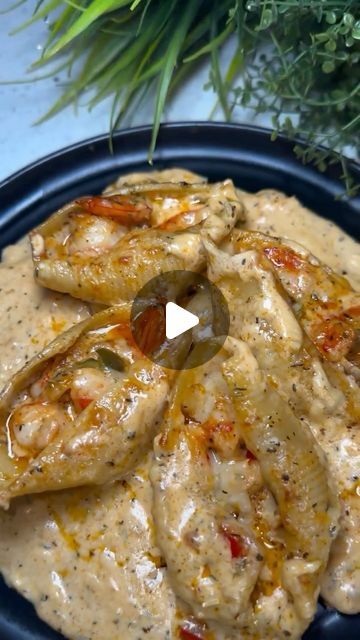 Stuffed Shrimp Shells, Shrimp Stuffed Pasta Shells, Seafood Stuffed Bell Peppers, Shrimp Stuffed Shells, Seafood Stuffed Shells, Chicken Stuffed Shells, Shell Pasta Recipes, Shrimp Stuffed, Seafood Salad Pasta