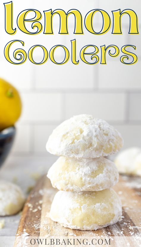 Lemon Crisp Cookies, Lemon Ice Box Cookies, Lemon Icebox Cookies, Lemon Cooler Cookies, Best Lemon Cookies, Melt In Your Mouth Cookies, Wife Recipes, Adorable Desserts, Lemon Treats