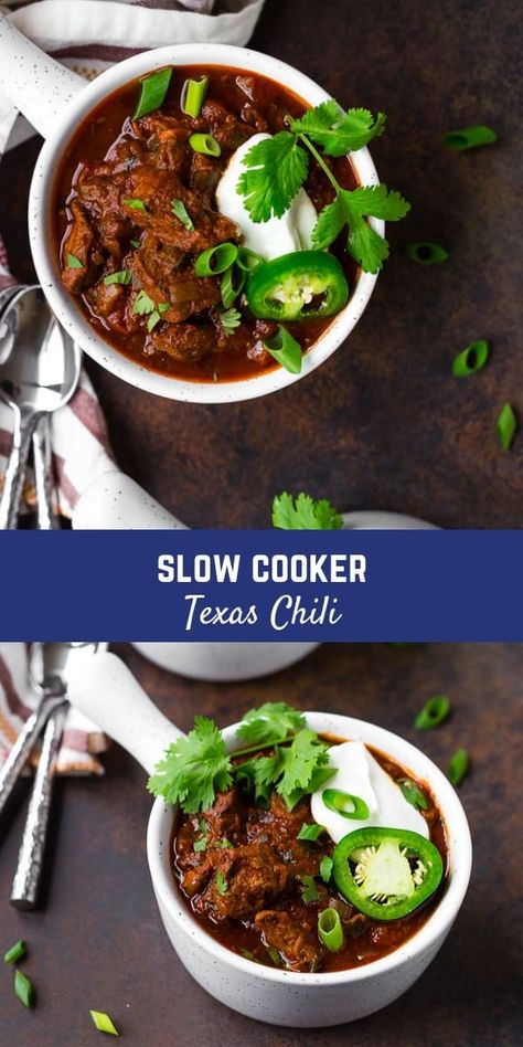 Slow Cooker Texas Chili, Texas Chili Recipe, Texas Style Chili, Chili Seasoning Recipe, Chili Beef, Delicious Chili Recipe, Chili Chili, Favorite Chili Recipe, Texas Chili