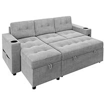 Sofa Cum Bed With Storage, Sectional Sofa Grey, Sofa With Pull Out Bed, Pull Out Couch Bed, Grey Sofas, Linen Sectional, Couch For Living Room, Grey Sectional Sofa, Pull Out Couch