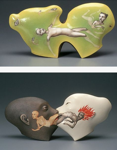 Surreal Sculpture, Whimsical Sculpture, Like Tattoos, Human And Animal, 2000s Art, Slab Pottery, Mystical Art, Sculpting Clay, Contemporary Fine Art