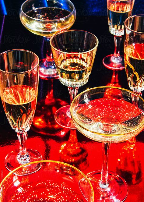 Glasses Of Champagne | Stocksy United Red Champagne, Glitter Champagne, Nick And Judy, Wine Dinner, Glass Of Champagne, Wallpaper Nature Flowers, Vintage Glam, Colorful Table, Champagne Glasses