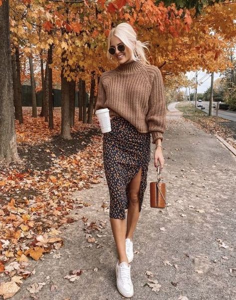 Street Style: Fall Outfits 2020 | Fashion Cognoscente Nuclear Energy, Energy Crisis, Leopard Print Skirt, Mode Casual, Trendy Fall Outfits, Outfit Fall, Cute Fall Outfits, Trendy Fall, Energy Sources