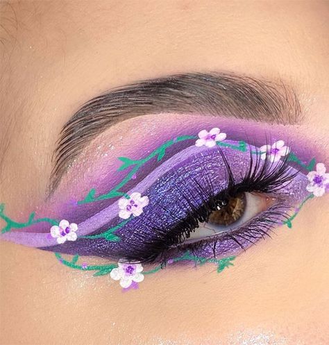 Makeup Ideas 2023, Artistic Eyeshadow, Book Of Magic, Eyeshadow Designs, Flower Vines, Plouise Makeup, 50 Makeup, Makeup Drawing, Flower Makeup