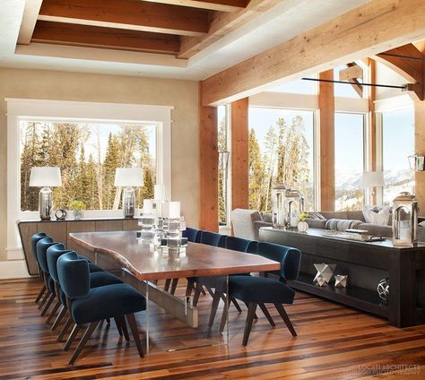 Modern-Mountain-Home-Locati Architects-07-1 Kindesign Room Division, Farm Office, Yellowstone Club, Modern Mountain House, Scandinavian Design Bedroom, Rustic Farmhouse Living Room, Montana Homes, Wood Beam, Modern Mountain Home