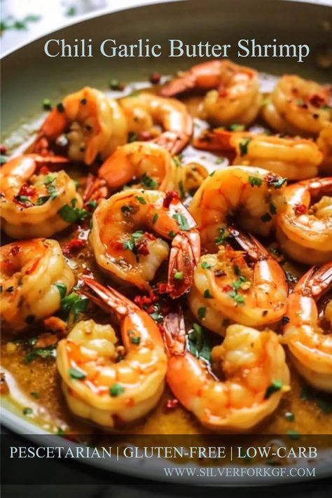 Experience the perfect blend of heat and flavor with our Wholesome Chili Garlic Butter Shrimp. Cooked in a luscious mixture of garlic, chili, and butter, these shrimp make a delectable, nutritious dish that aligns with the principles of the Whole Health Flexi-Plan. Ready in just 20 minutes, this is the perfect quick and easy meal that doesn't compromise on taste or health benefits. Chili Garlic Butter Shrimp, Butter Sauce For Shrimp, Chili Garlic Shrimp Recipe, Chili Garlic Shrimp, Lemon Butter Shrimp, Shrimp Dinners, Gf Ideas, Chilli Spice, Buttered Shrimp Recipe