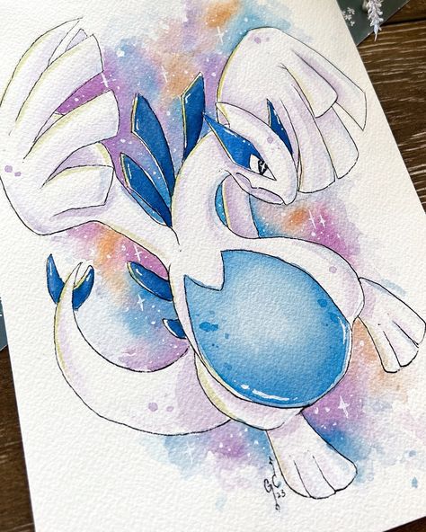 Lugia Pokémon Fanart 🤍 Who is your favourite legendary Pokémon?? I completely forgot to post this back when I made it 🤓 I��’m really good at forgetting to upload things, it’s my special talent 😎 I’ve got about a months worth of art and reels to get through still, so stay tuned 🥰 #lugia #legendarypokemon #pokemonfanart #watercolorpokemon #psychicpokemon #pokemonartist #pokemonillustration Legendary Pokemon Sketch, Lugia Drawing, Legendary Pokemon Drawings, Lugia Art, Lugia Pokemon, Pokemon Watercolor, Chibi Pokemon, Pokemon Lugia, Draw Pokemon