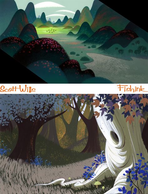 Scott Wills Samurai Jack Background, Scott Wills, Bg Design, Forest Illustration, Samurai Jack, Cartoon Background, Hayao Miyazaki, Animation Background, Animation Design