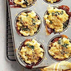 Tuscan Mac and Cheese Cups From Better Homes and Gardens Tasty Mac And Cheese, Mac And Cheese Cups, Muffin Pan Recipes, Muffin Tin Meals, Cheese Cups, Cheesy Appetizer, Tin Recipes, Muffin Tin Recipes, Muffin Tins