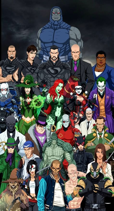 Marvel Villians Comic, Dc Villains Wallpaper, Marvel Villains Costumes, Darkseid Dc Comics, Heroes Vs Villains, Marvel And Dc Comics, Phil Cho, Batman Villains, Batman Vs Joker