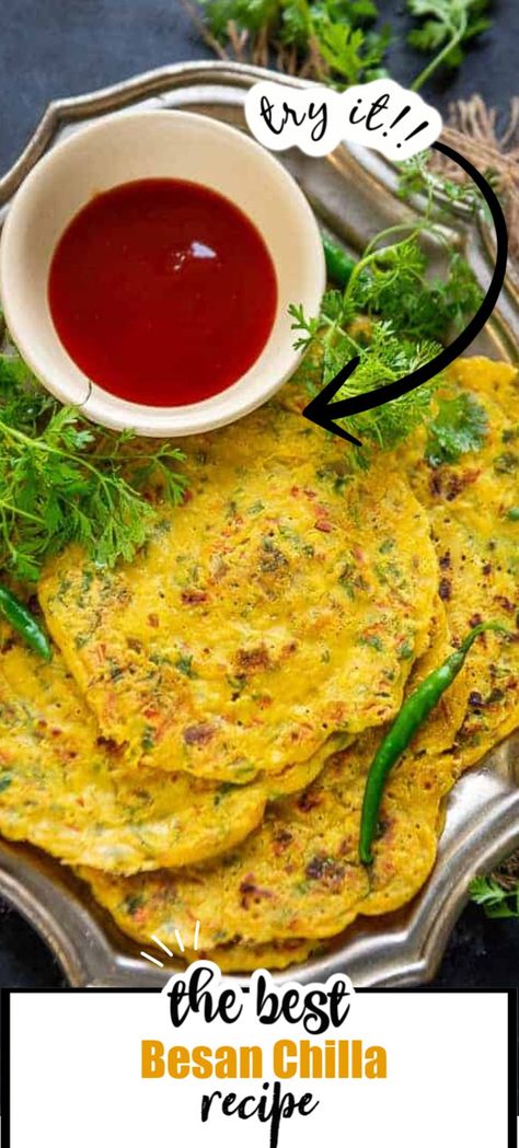 Besan Chilla Recipe, Besan Chilla, Instant Breakfast Recipe, Breakfast Quiche Recipes, Instant Breakfast, Tiffin Box, Savory Crepes, Savory Pancakes, Breakfast Recipes Indian