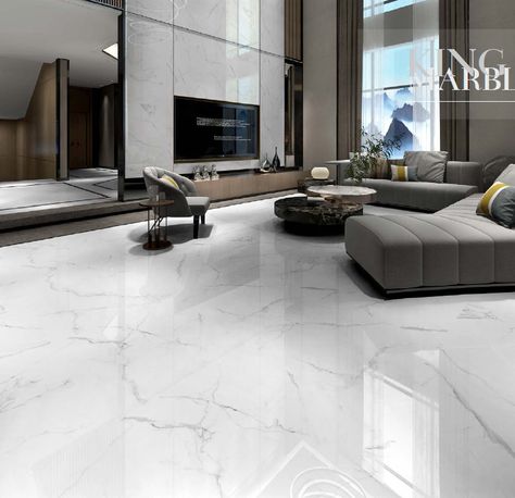 White Marble Flooring Design Living Room, Marble Flooring Design Living Room, White Floor Tiles Living Room, Porcelain Tile Floor Living Room, Marble Floor Living Room, White Marble Tile Floor, Comfy Living Room Decor, Marble Living Room, Marble Flooring Design