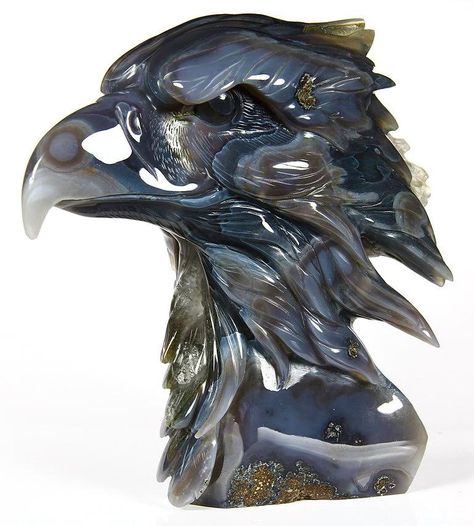 Eagle Skull, Carved Agate, Carved Gemstones, Sculpture Inspiration, Carving Stone, Intercom System, Crystal Skulls, Head Sculpture, Access Control System