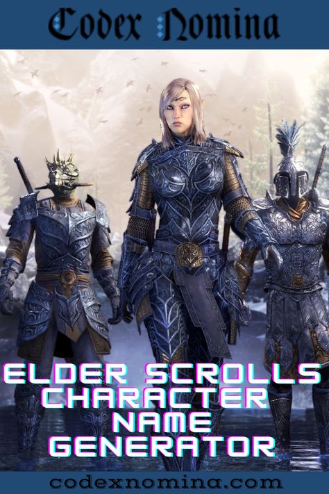 The Elder Scrolls Name Generators Elder Scrolls Races, Character Name Generator, One Way Or Another, Elder Scrolls Online, The Elder Scrolls, Name Generator, Elder Scrolls, Character Names, Generators