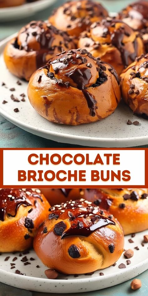 Chocolate Brioche Buns Apple Crumble Bars, Brioche Bread Recipe, Chocolate Brioche, Dessert Pasta, Brioche Recipe, Chilled Desserts, Brioche Bread, Chocolate Croissant, Homemade Donuts