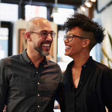 "Joyful Colleagues Laughing: Two #cheerful colleagues share a #lighthearted moment of laughter in a modern #workplace setting. #joy #coworkers #laughing #office #happiness #aiart #aiphoto #stockcake ⬇️ Download and 📝 Prompt 👉 https://stockcake.com/i/joyful-colleagues-laughing_752564_958673" Laughing Images, Woman Office, Natural Updo, Smart Casual Shirts, Beach Color, Friends Laughing, Meet The Team, Business Man, Free Stock Photos