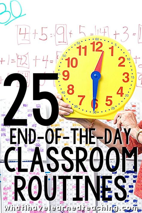 How do you end your day in the classroom? Is it chaos or calm? Do students pack up, pick up trash and get ready to go home? Do you follow a procedure or is it hectic and chaos? Here are 25 ideas and suggestions on how to end your school day and still hold students accountable for their behavior. #endofthedayprocedures End Of Day Classroom Routine, End Of Day Routines Classroom Procedures, 3rd Grade Classroom Management, Aba Classroom, Clean Classroom, Routines And Procedures, Classroom Management Elementary, Responsive Classroom, Classroom Management Ideas