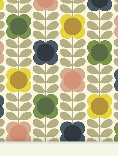 Orla Kiely Pattern, Mum Tattoo, Peony Pattern, Flower Mural, Folk Art Flowers, Iphone Pictures, Flower Stem, Paper Patterns, Art Deco Wallpaper