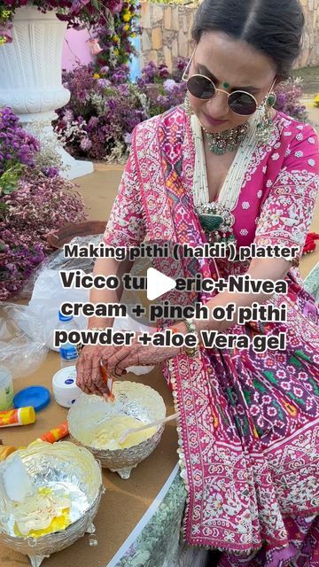 Rupal Mitul Shah on Instagram: "As janu has very sensitive skin , I made sure to make pithi platter for her by myself ( carried All the products mentioned above to Udaipur and made it few minutes before Haldi function started )" Haldi Platter Ideas, Haldi Mehndi Platter, Haldi Platter, Haldi Mehandi Platter, Haldi Decorative Plate, Haldi Function, Make Sure, Udaipur, Sensitive Skin