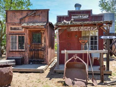 Wild West Town, Old West Saloon, Old Western Towns, Old West Town, Old Western, Pallet House, West Town, Western Town, Backyard Sheds