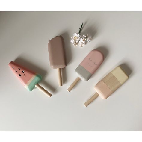 Wooden toys and decor’s Instagram profile post: “Do you like ice cream?🍦We have dietary and never-melting ice cream 😁 #woodenicecream #woodenfood #playkitchen #nurserydecor…” Playroom Montessori, Wooden Ice Cream, Wooden Tea Set, Melting Ice Cream, Wooden Dishes, Wooden Food, Play Kitchen, Room Interior, Wooden Toys