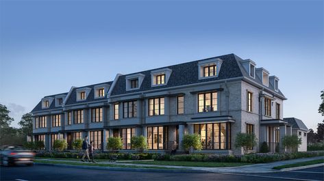 Bayview On The Park Townhomes - Luxury Townhomes in North York Townhouse Development, Modern Townhome, Luxury Townhomes, Classic Facade, Luxury Townhouse, Classic Villa, Townhouse Designs, Minimal House Design, Dream House Exterior