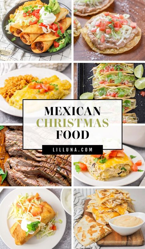 From our family to yours, enjoy this compilation of favorite Mexican Christmas food - sides, entrees, and even drinks and desserts! #mexican #mexicanfood #christmas #christmasdinner #mexicanchristmasfood Christmas Fiesta Food, Mexican Food For Christmas, Christmas Mexican Food Ideas, Mexican Christmas Recipes, Mexican Food Christmas, Mexican Christmas Desserts, Desserts Mexican, Mexican Christmas Food, Christmas Fiesta