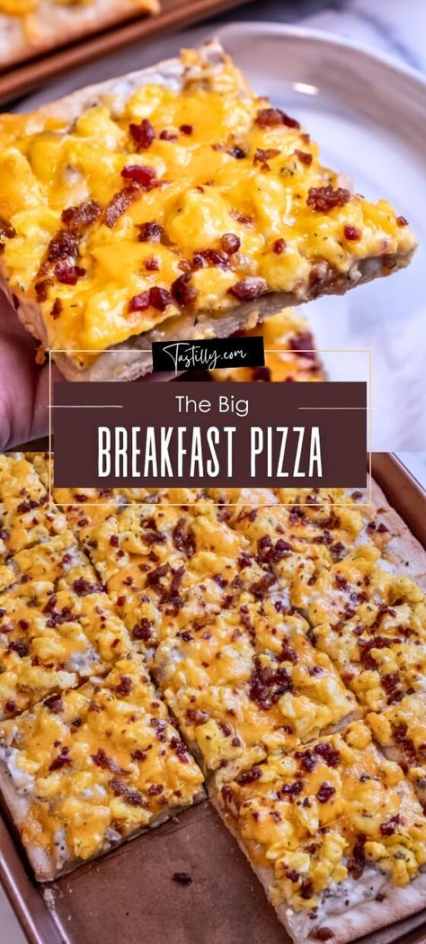 30-Minute Breakfast Pizza - Tastilly Caseys Breakfast Pizza, Country Sausage Gravy, Country Sausage, Pizza For Breakfast, Breakfast Pizza Recipe, Breakfast Ingredients, Big Breakfast, Homemade Breakfast, Sausage Gravy