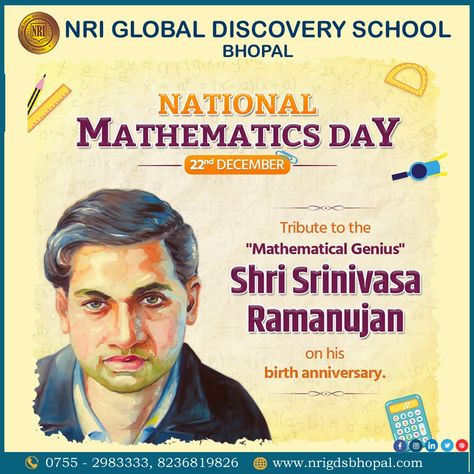 National Mathematics Day. National Mathematics Day, Mathematics Day, Srinivasa Ramanujan, Mock Interview, Mathematics Art, Maths Day, Math Jokes, 22 December, Nursing Assistant