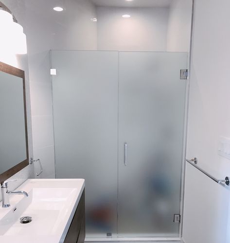 Foggy Glass Shower Doors, Shower Privacy Glass Doors, Etched Glass Shower Doors, Frosted Glass Shower Door, Clear Glass Shower Door, Bathroom Sliding Door, Shower Privacy, Future Bathroom, Bathroom Glass Door