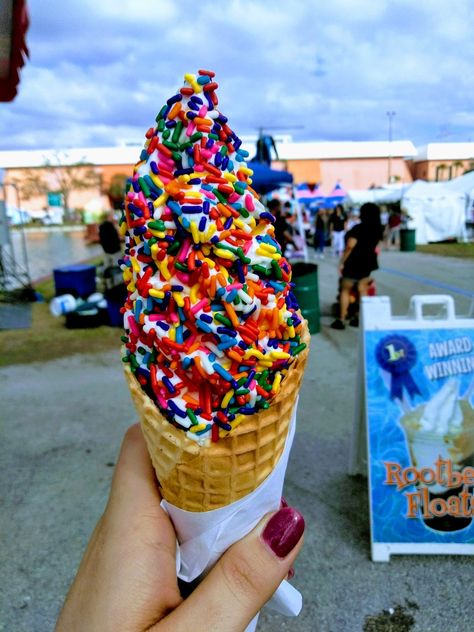 Ice cream at the Florida State Fair. 2-09-19 🍦 Florida State Fair, State Fairs, State Fair Food, Extreme Food, Pretty Desserts, Carnival Food, Fair Food, Yummy Ice Cream, Junk Food Snacks