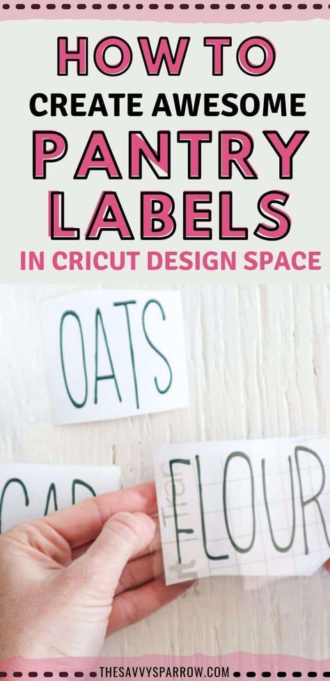 How to Create Farmhouse Pantry Labels in Design Space Easy Cricut Projects For Beginners, Farmhouse Pantry Labels, Easy Cricut Projects, Diy Pantry Labels, Farmhouse Pantry, How To Use Cricut, Create Labels, Storage Labels, Organizing Labels