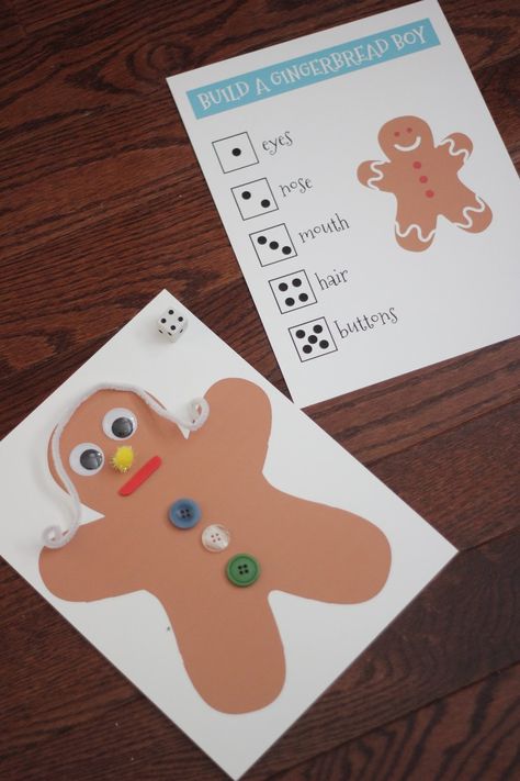 Roll A Gingerbread Man Dice Game, Gingerbread Kindergarten, Gingerbread Man Games, Gingerbread Man Preschool, Gingerbread Games, Kindergarten Gingerbread, Gingerbread Numbers, Preschool Gingerbread, Class Promise