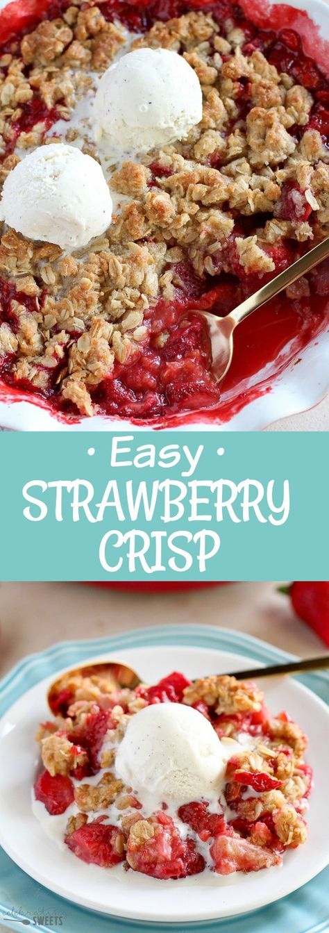 Strawberry Simple Dessert, Easy Recipes Using Fresh Strawberries, Summer Strawberry Desserts Easy Recipes, Crushed Strawberry Recipes, Strawberry Crisp Frozen Strawberries, Quick Easy Strawberry Dessert, Easy Strawberry Desserts Healthy, Strawberry Crisp Recipe Crumble, Strawberry Desserts Using Frozen Strawberries