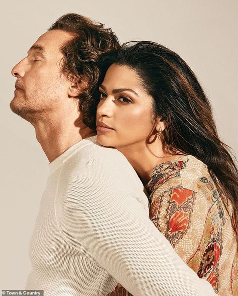 Camila Mcconaughey, Metallic Gold Dress, Matthew Mcconaughey, Couple Photography Poses, Town Country, Portrait Poses, Wedding Humor, Couple Shoot, Town And Country