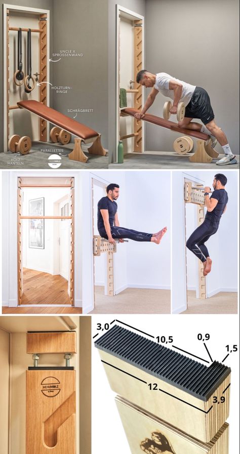 Minimal, non-damaging, fitness setup Homemade Workout Equipment, Diy Exercise Equipment, Basement Home Gym, Home Made Gym, Loft Bed Plans, Front Yard Landscaping Pictures, Trening Sztuk Walki, Diy Home Gym, Diy Gym