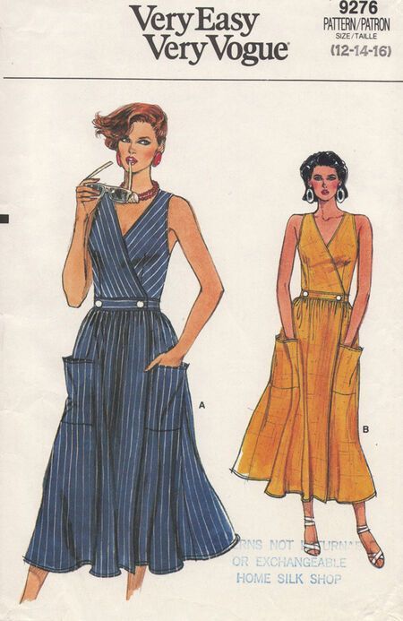 80s Vogue, 60s Vintage Fashion, Vintage Wrap Dress, Wrap Dress Sewing Patterns, Vogue Dress Patterns, Sundress Pattern, Vintage Vogue Patterns, Vintage Vogue Sewing Patterns, Patron Vintage