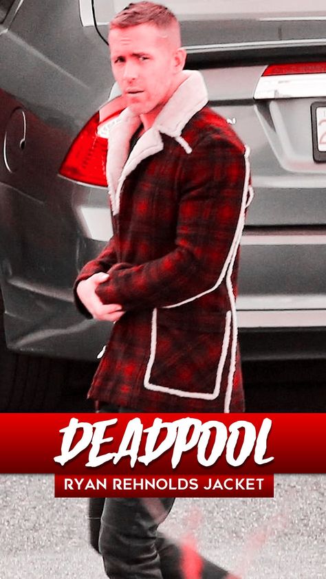 Deadpool jacket Deadpool Ryan Reynolds, Deadpool Jacket, Ryan Reynolds, Plaid Jacket, Red Jacket, Jacket Outfits, Deadpool, Hollywood, Marvel