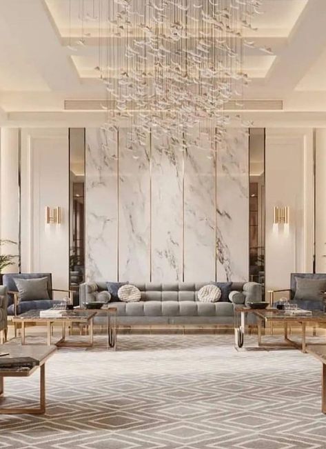 Double Height Living Room, Drawing Room Design, Living Room Wall Designs, High Ceiling Living Room, Lobby Interior Design, Neoclassical Interior, Elegant Interior Design, Double Height, Luxury Living Room Design