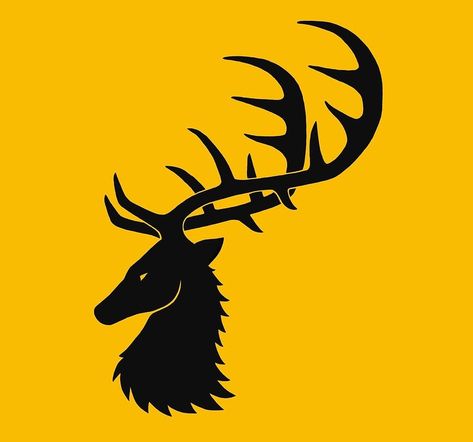 House Baratheon Sigil, Baratheon Tattoo, Stag Symbol, Game Of Thrones Baratheon, Baratheon Sigil, Game Of Throwns, House Baratheon, Shadow Tattoo, Heraldry Design