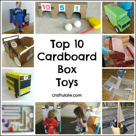 To celebrate Earth Day here is a collection of ten cardboard box toys - the perfect upcycling activity that everyone will love! Cardboard Boxes Kids, Diy Cardboard Toys, Large Cardboard Boxes, Cardboard Box Crafts, Cardboard Toys, Stem For Kids, Easter Basket Diy, Mason Jar Crafts Diy, Diy Cardboard