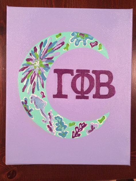 Gamma Phi Beta canvas Gamma Phi Canvas, Sorority Canvas Gamma Phi Beta, Gamma Phi Beta Painting, Gamma Phi Beta Canvas Paintings, Gamma Phi Beta Canvas, Gamma Phi Beta Letters, Lion Roaring, Big Little Canvas, Sorority Canvas