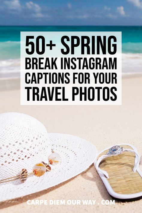 Spring Break Instagram Captions for your travel photos | Spring break quotes for Instagram Spring Break Quotes Funny, Break Captions Instagram, Spring Break Instagram Captions, Spring Break Captions, Spring Break Quotes, Break Quotes, Family Spring Break, Spring Social, Spring Break Party