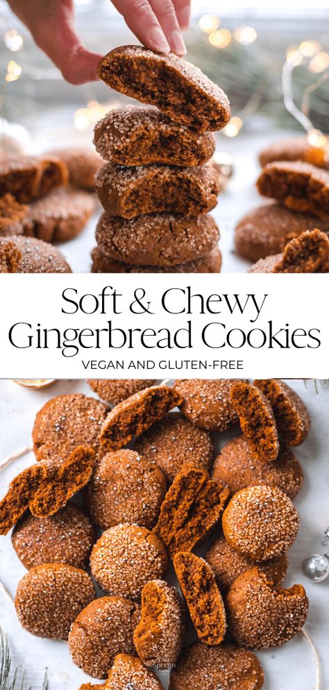 Soft And Chewy Gingerbread Cookies, Boost Juice, Simple Holiday Cookie Recipes, Gluten Free Gingerbread Cookies, Vegan Gingerbread Cookies, Baking Vegan, Chewy Gingerbread Cookies, Immunity Boost, Soft Gingerbread Cookies