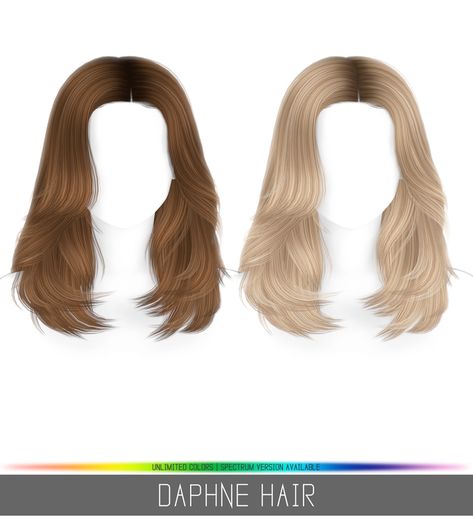 DAPHNE HAIR | SIMPLICIATY Medium Length Blowout, Daphne Hair, Blowout Hairstyle, Blowout Hair, Los Sims 4, Los Sims, Sims 4 Clothing, Sims 4 Cc, The Sims 4