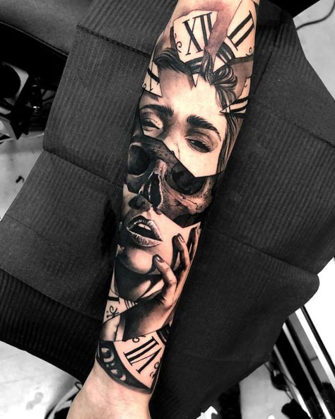 Broken Pieces by Matias Noble, an artist at Noble Art Gallery in Valencia, Spain. Chicano Tattoos Sleeve, Girl Face Tattoo, Pieces Tattoo, Hand Tattoos For Guys, Best Sleeve Tattoos, Dark Tattoo, Best Tattoo Designs, Tattoo Sleeve Designs, Dope Tattoos