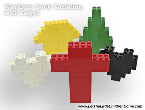 Wordless Book with Legos Lego And Let God, Lego Vbs, Gospel Presentation, Lego Bible, Wordless Book, Used Legos, Bible Object Lessons, Childrens Sermons, Peter 3