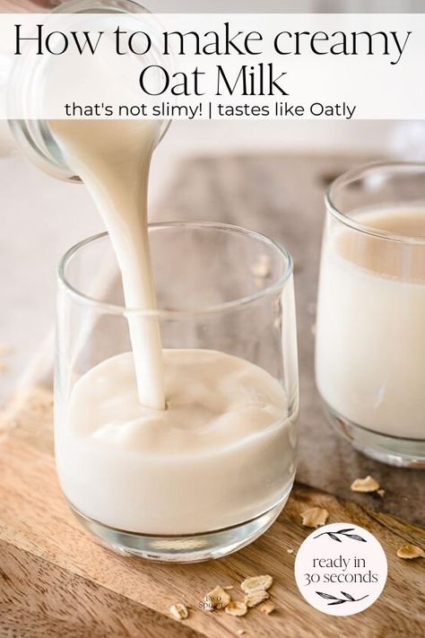 How to Make Oat Milk | Like Oatly. Creamy and smooth, not slimy! Healthy Milk Recipes, Make Oat Milk, Strawberry Yogurt Cake, Baked Potato Wedges Recipe, Homemade Oat Milk, Milk Substitute, Oat Milk Recipe, How To Make Oats, Dairy Free Alternatives