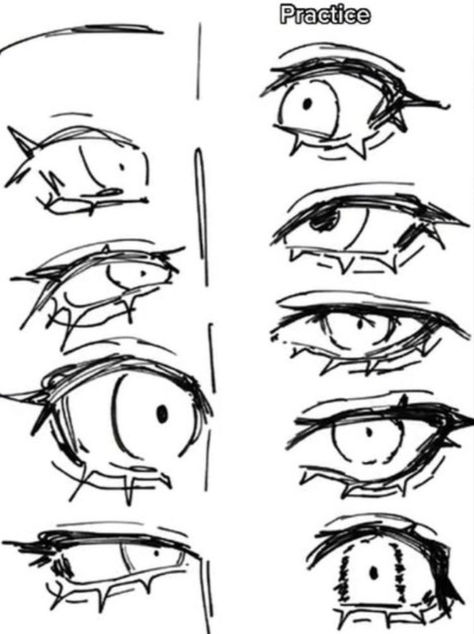 Different Kinds Of Art Styles, Eyes Reference Drawing Anime, Eye Drawing Tutorials Step By Step, Eye Expressions Drawing, Drawing Manga Tutorial, Eye Tutorial Anime, Drawing Eyes Reference, Clenched Fist Drawing Reference, Anime Eyes Drawing Reference